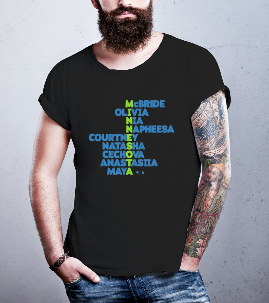 Minnesota McBride Olivia Nia Napheesa Courtney Natasha Cechova Anastasiia Maya 2026 Names T-Shirt