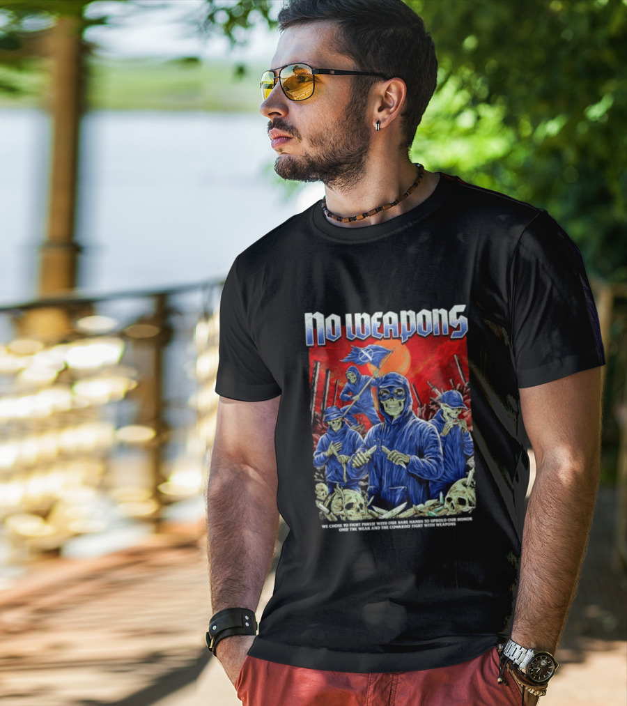 No Weapons Skeleton Warriors Bare Hands Honor Fight T-Shirt