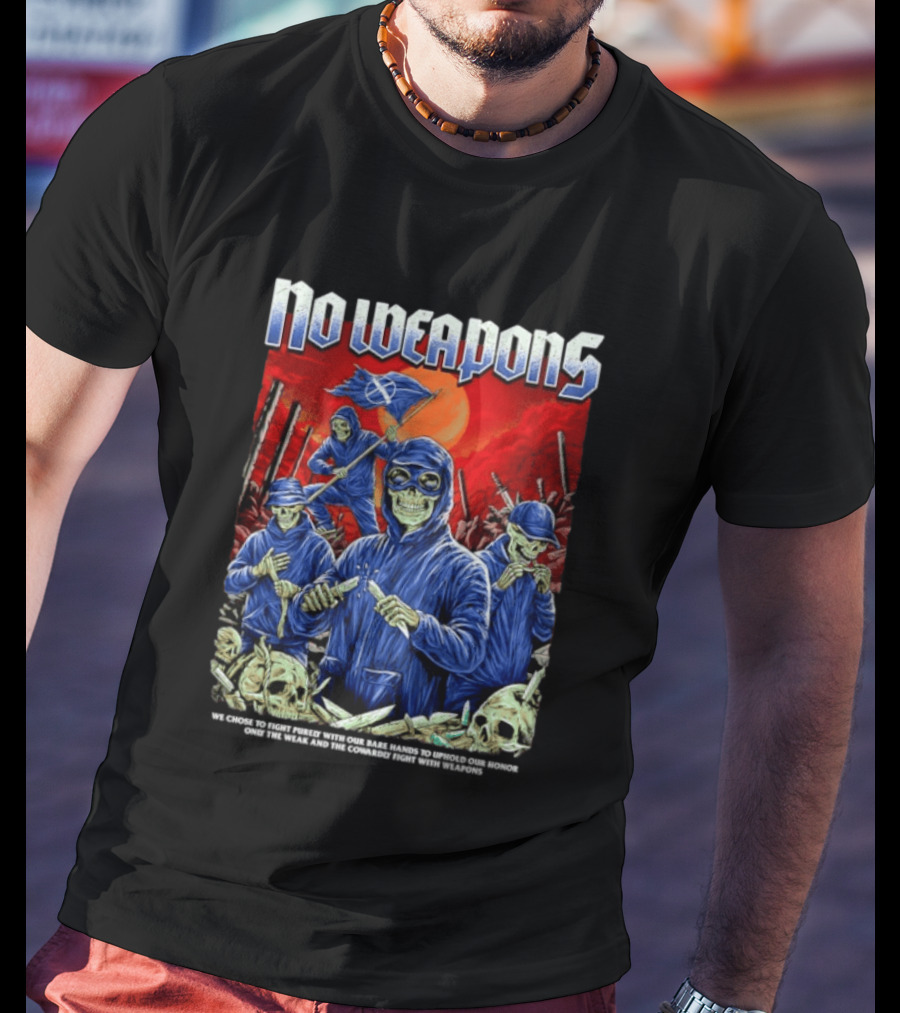 No Weapons Skeleton Warriors Bare Hands Honor Fight T-Shirt