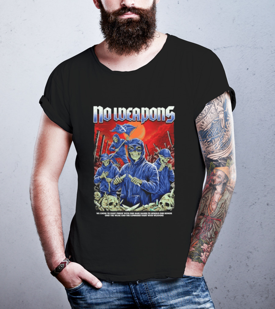 No Weapons Skeleton Warriors Bare Hands Honor Fight T-Shirt