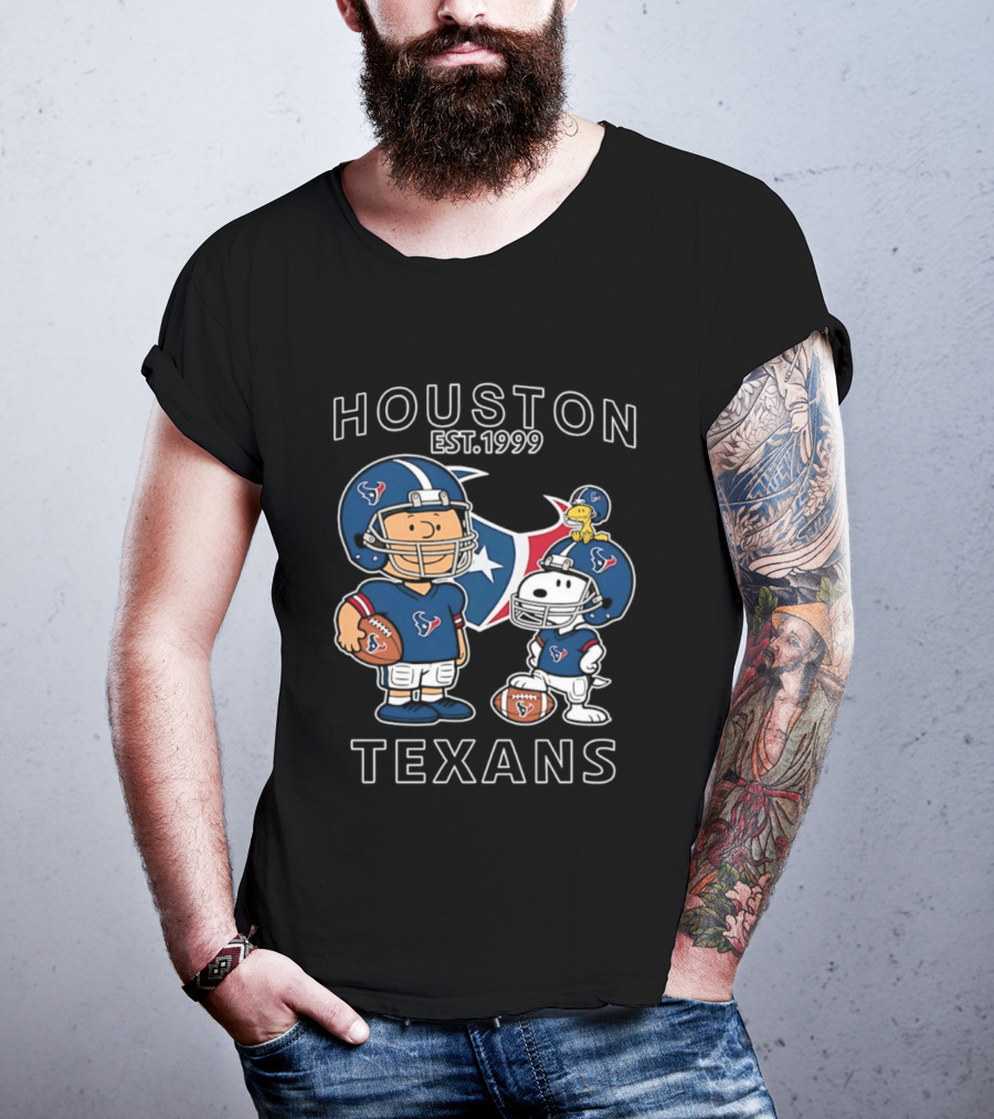 Houston Texans Est. 1999 Charlie Brown Snoopy Football Team T-Shirt