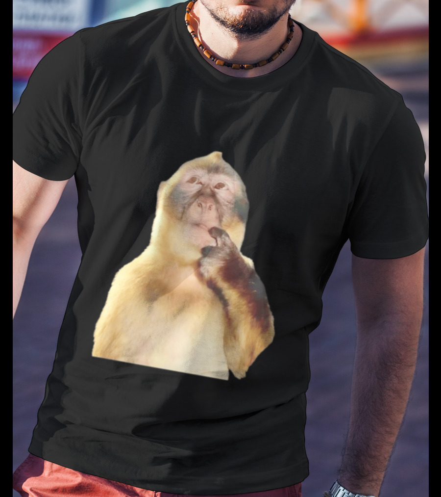 Pondering Monkey Curious Expression Contemplation T-Shirt