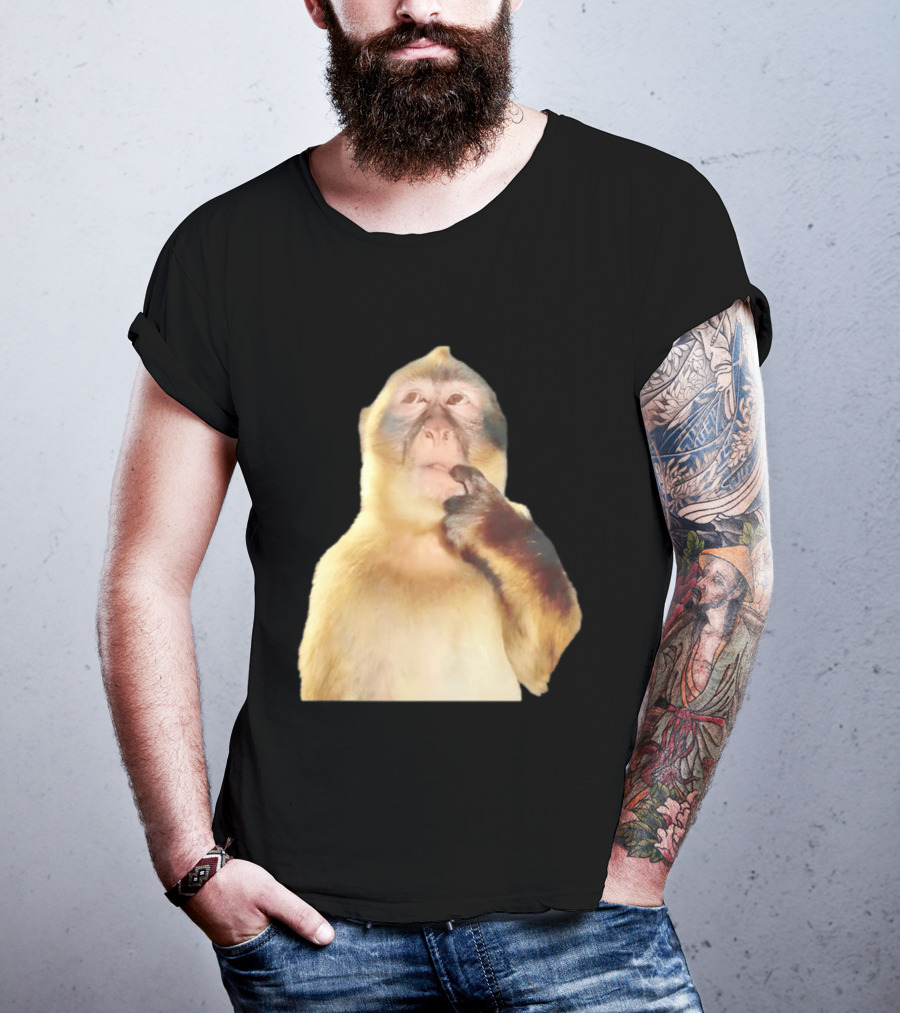 Pondering Monkey Curious Expression Contemplation T-Shirt