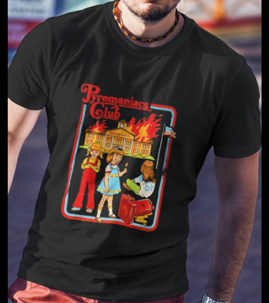 Pyromaniacs Club School Fire Retro Nostalgia T-Shirt