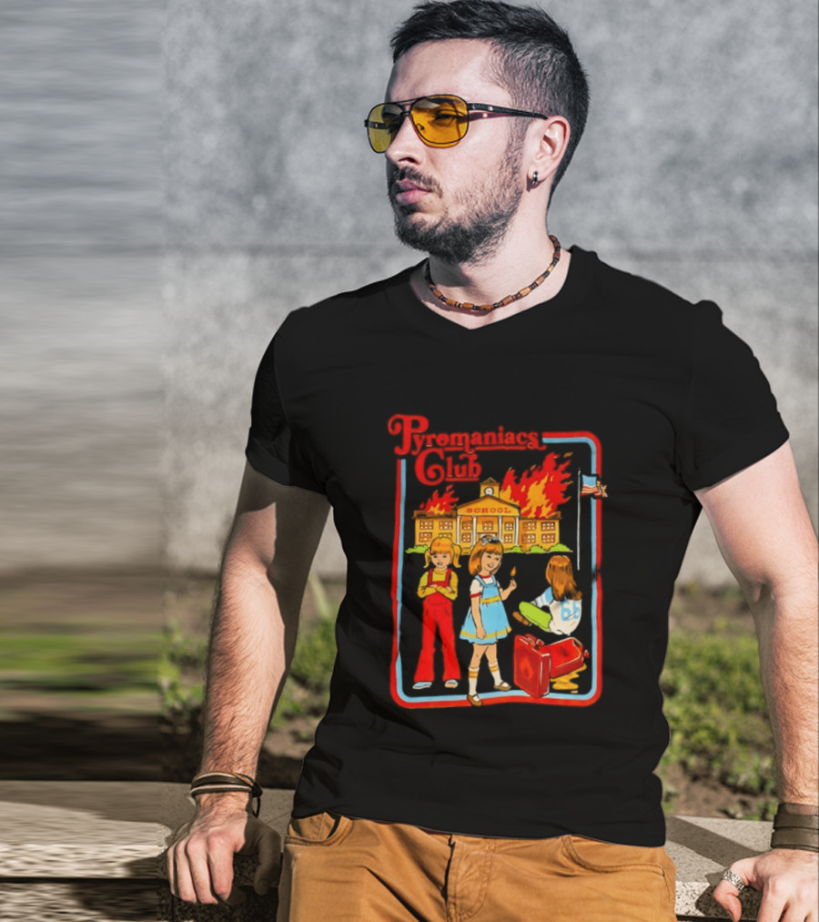Pyromaniacs Club School Fire Retro Nostalgia T-Shirt