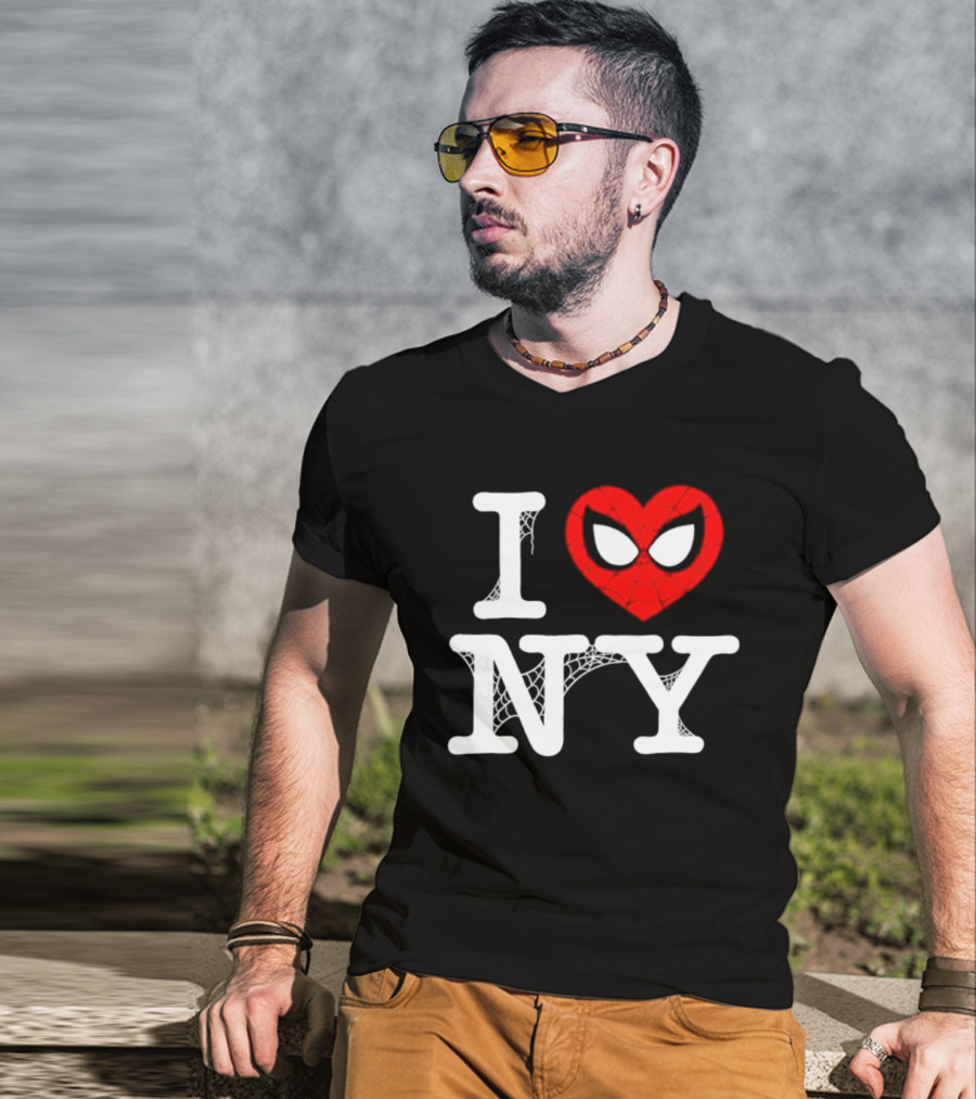I Love NY Spider Man Marvel Superhero Iconic Web T-Shirt