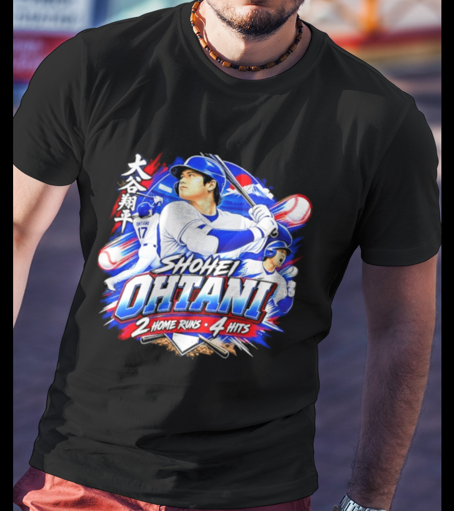 Shohei Ohtani 2 Home Runs 4 Hits Baseball Los Angeles 17 Player T-Shirt