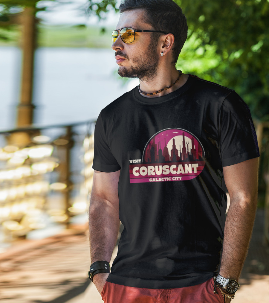 Visit Coruscant Galactic City Skyline Star Wars T-Shirt