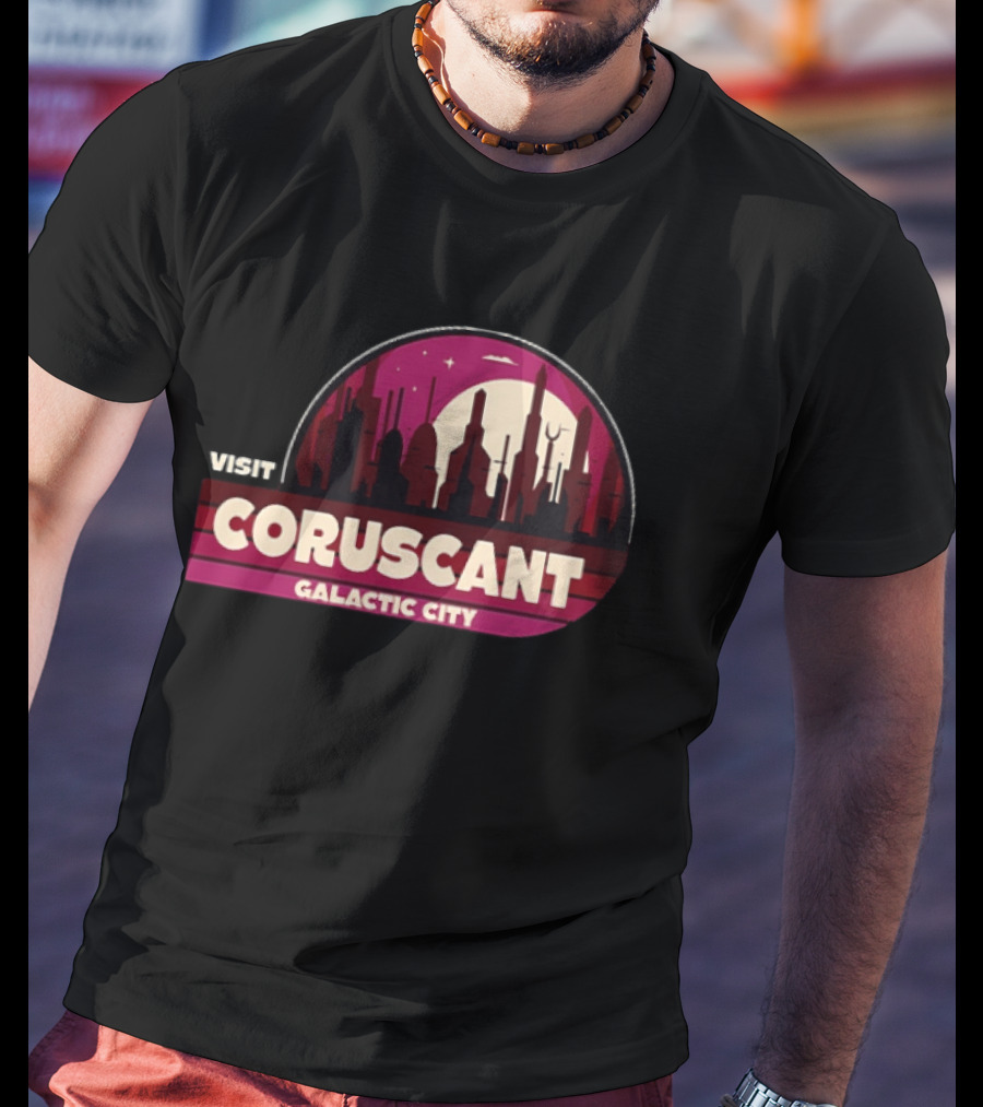 Visit Coruscant Galactic City Skyline Star Wars T-Shirt