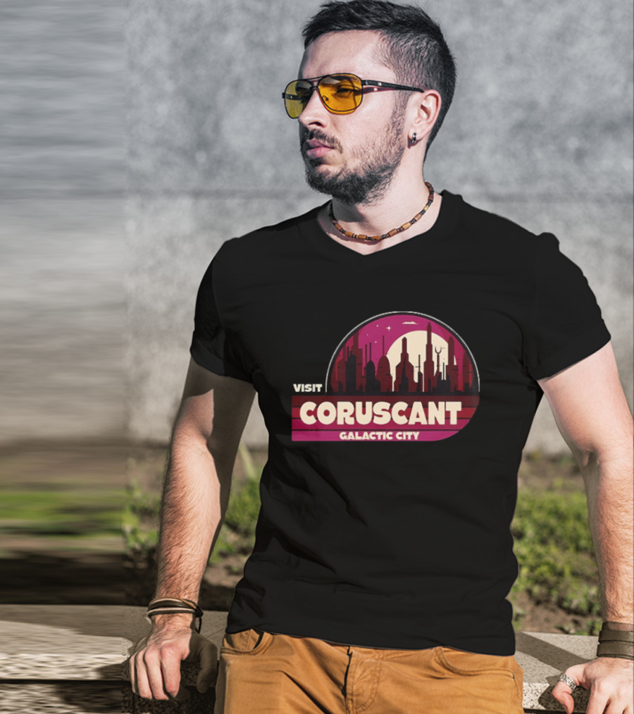 Visit Coruscant Galactic City Skyline Star Wars T-Shirt