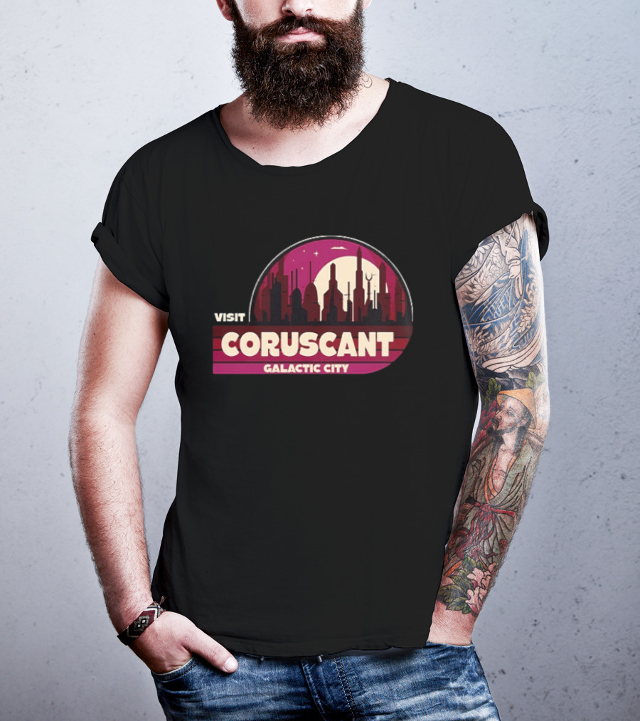 Visit Coruscant Galactic City Skyline Star Wars T-Shirt