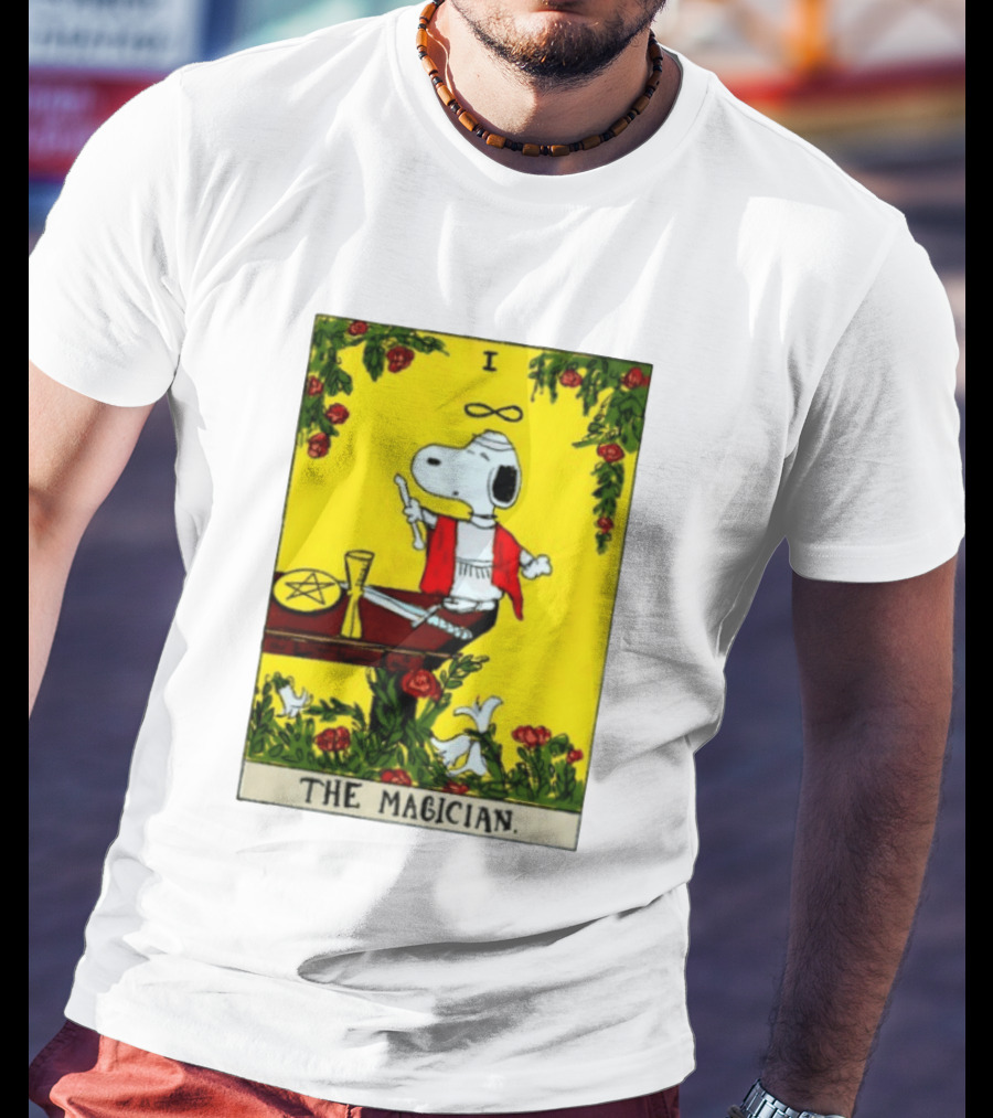 Snoopy Peanuts The Magician Tarot Card T-Shirt