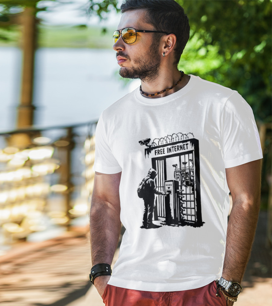 Free Internet Surveillance ID Check Privacy Concerns T-Shirt