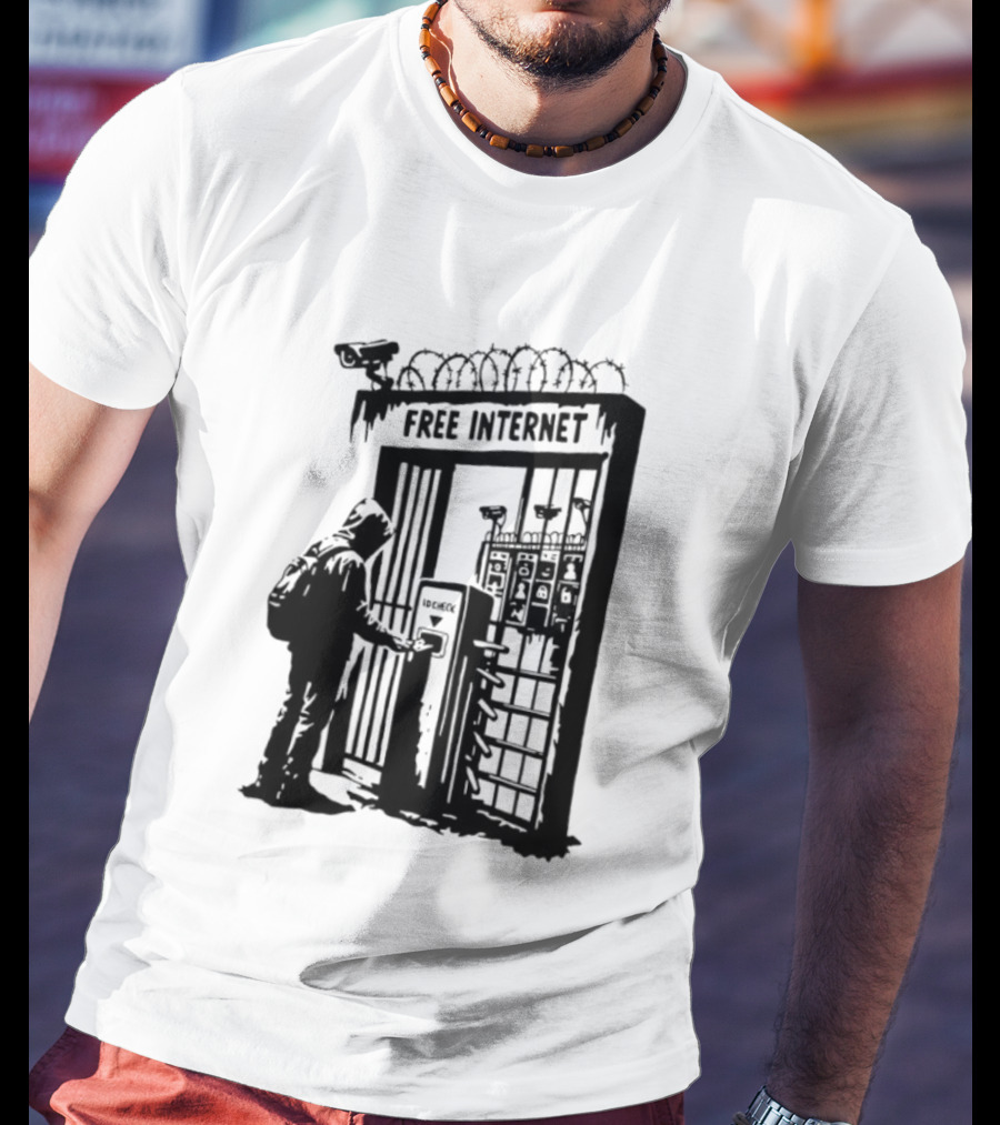 Free Internet Surveillance ID Check Privacy Concerns T-Shirt