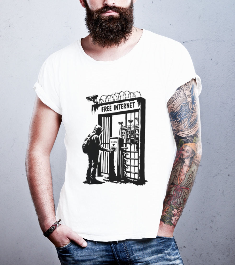Free Internet Surveillance ID Check Privacy Concerns T-Shirt
