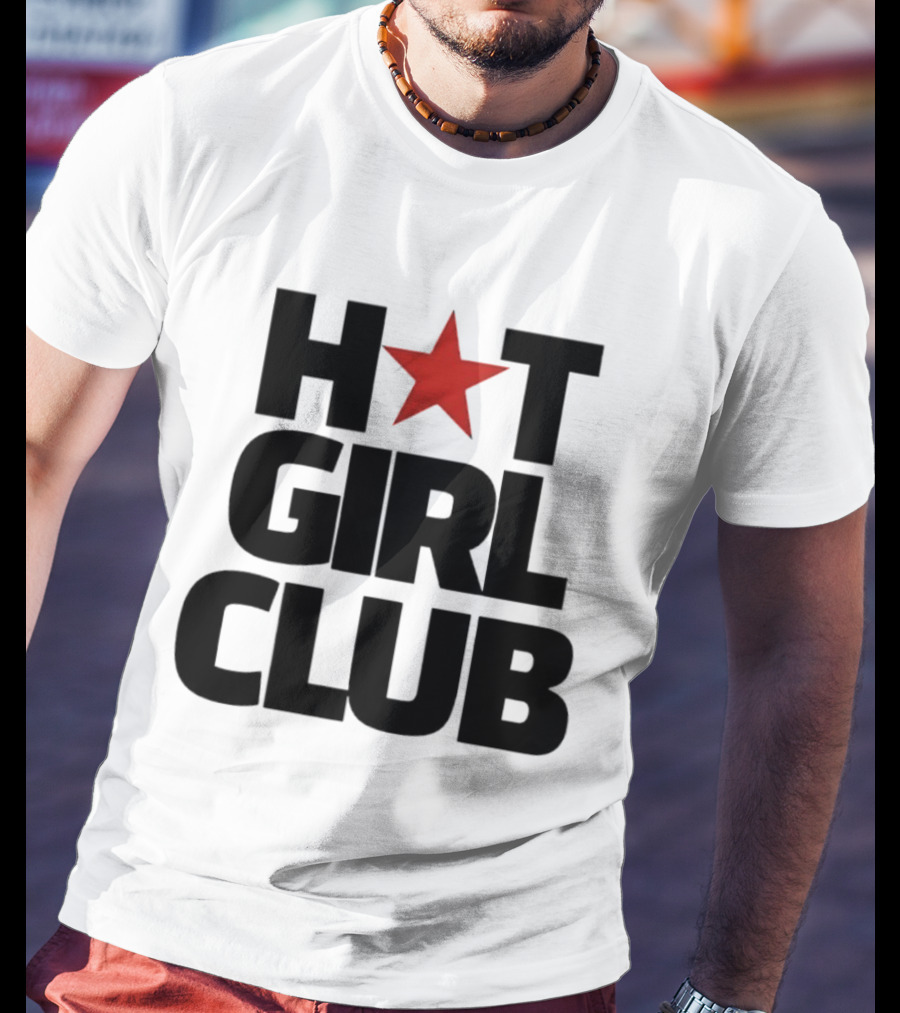 Hot Girl Club Red Star Trendy Fashion T-Shirt