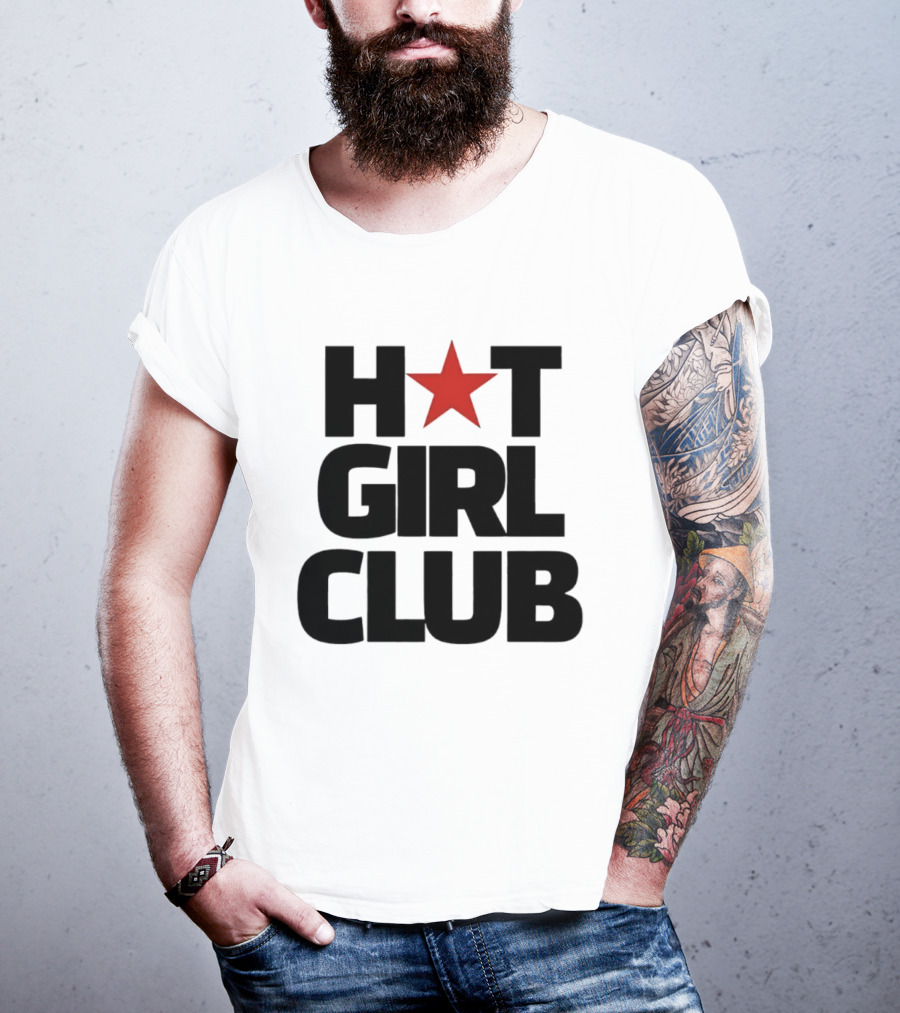 Hot Girl Club Red Star Trendy Fashion T-Shirt