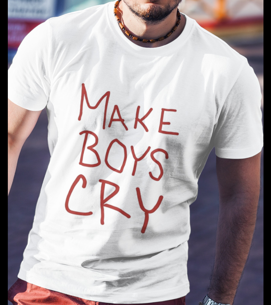 Make Boys Cry Aesthetic Y2K Trendy Red T-Shirt