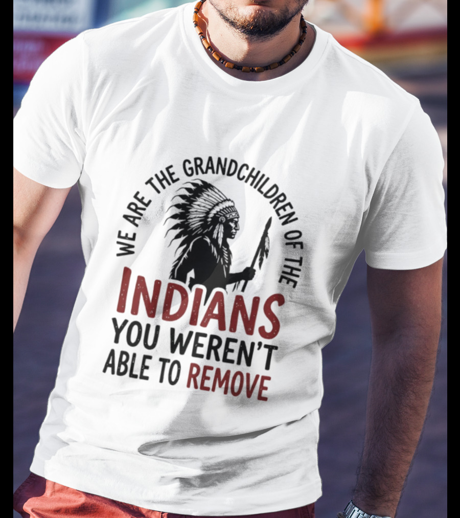 We Are The Grandchildren Of The Indians You Weren't Able To Remove Native American Headdress T-Shirt