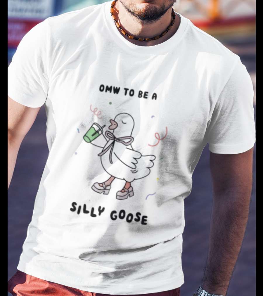 Omw To Be A Silly Goose Duck Coffee Scarf Confetti Fun T-Shirt