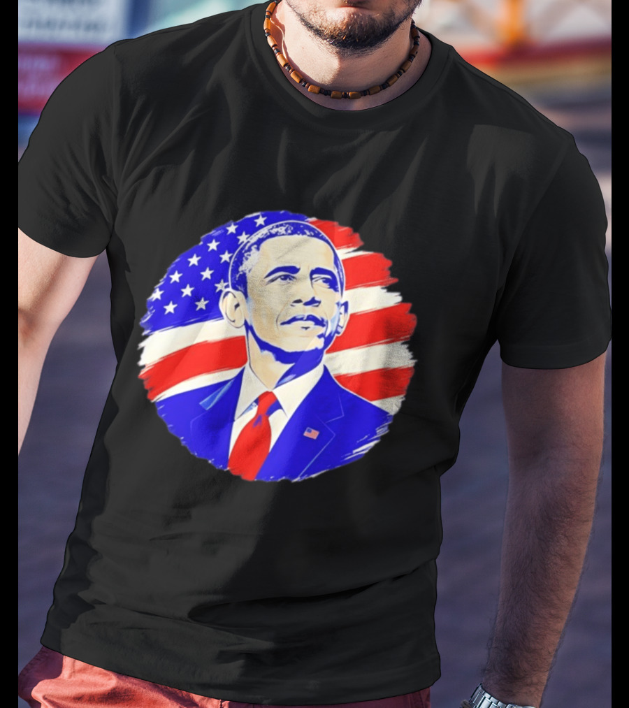 Barack Obama American Flag US President T-Shirt