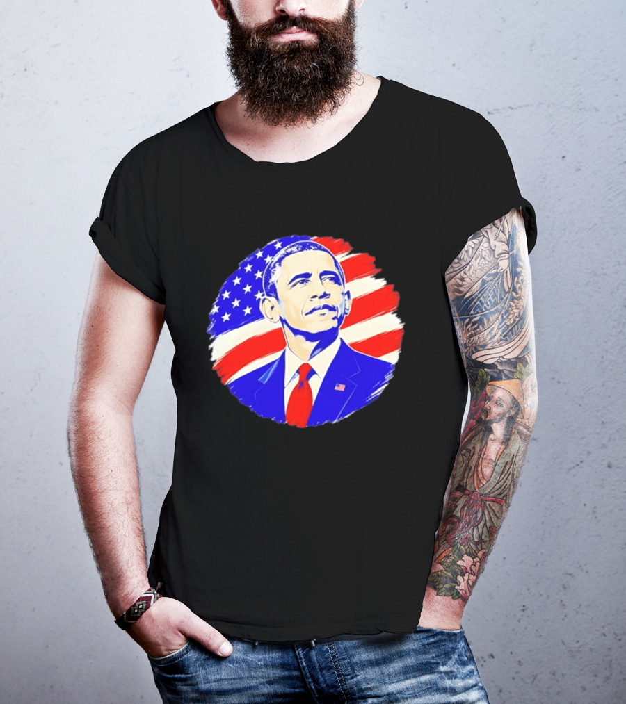 Barack Obama American Flag US President T-Shirt