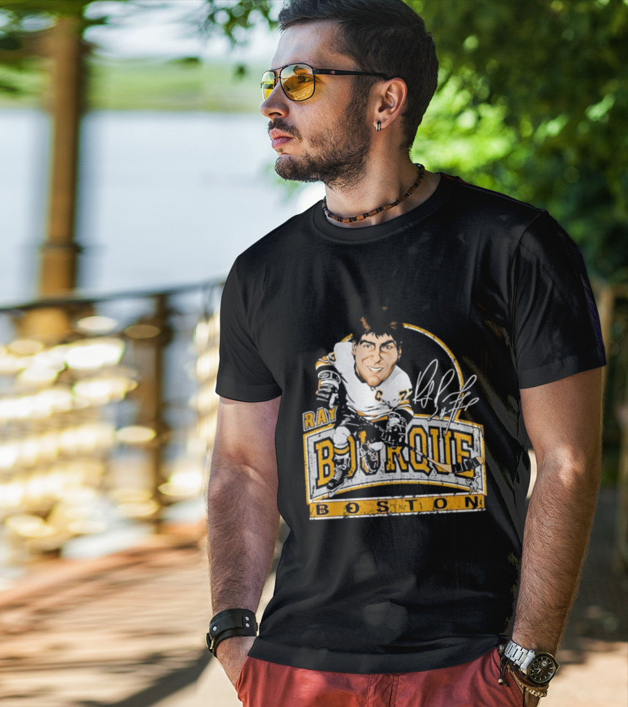 Ray Bourque Boston Bruins Hockey Bruce Stark Caricature T-Shirt