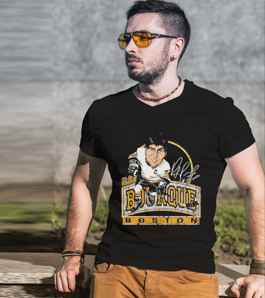 Ray Bourque Boston Bruins Hockey Bruce Stark Caricature T-Shirt