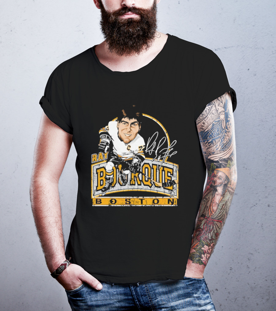 Ray Bourque Boston Bruins Hockey Bruce Stark Caricature T-Shirt
