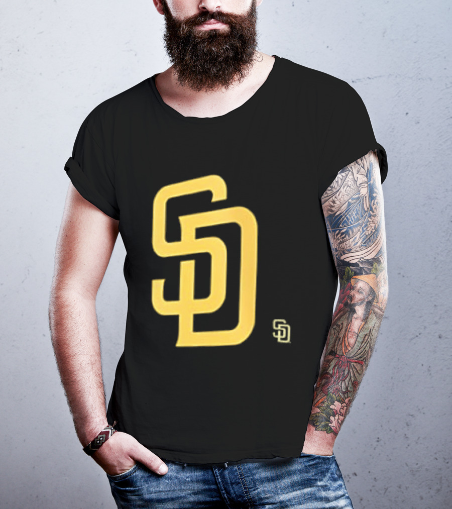 San Diego Padres SD Logo Cartoon 2 Sided T-Shirt