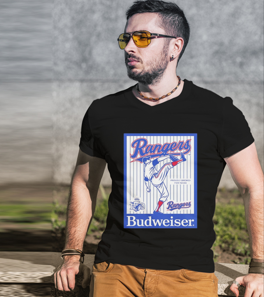 Budweiser Rangers Proudly Brewed For Texas 150 Years T-Shirt