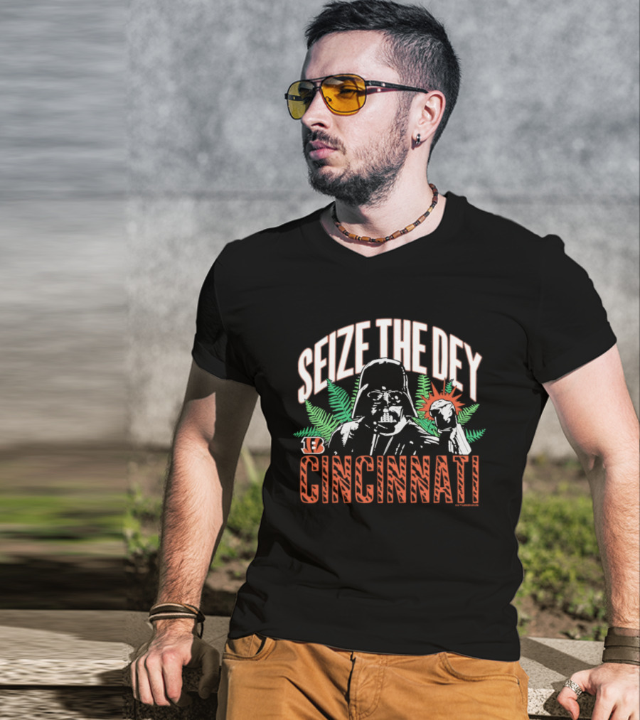 Cincinnati Bengals Star Wars Seize The Dey Darth Vader And Yoda T-Shirt
