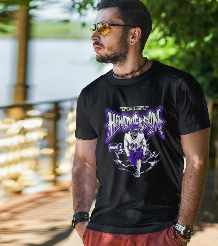 Trey Hendrickson 91 Comic Style Baltimore Ravens T-Shirt