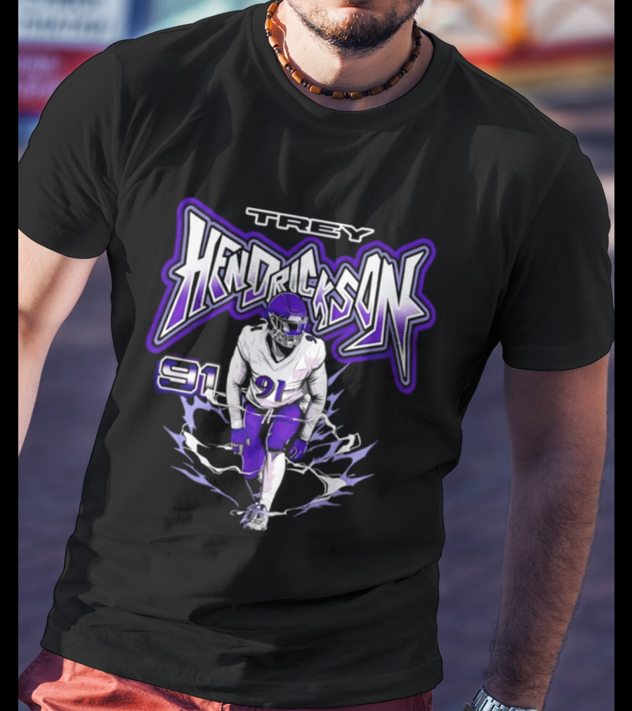 Trey Hendrickson 91 Comic Style Baltimore Ravens T-Shirt