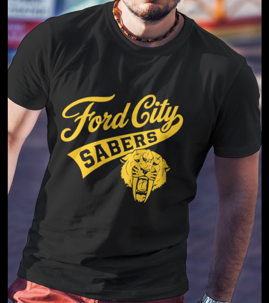 Ford City Sabers Yellow Lion T-Shirt