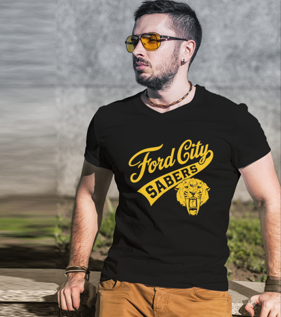 Ford City Sabers Yellow Lion T-Shirt