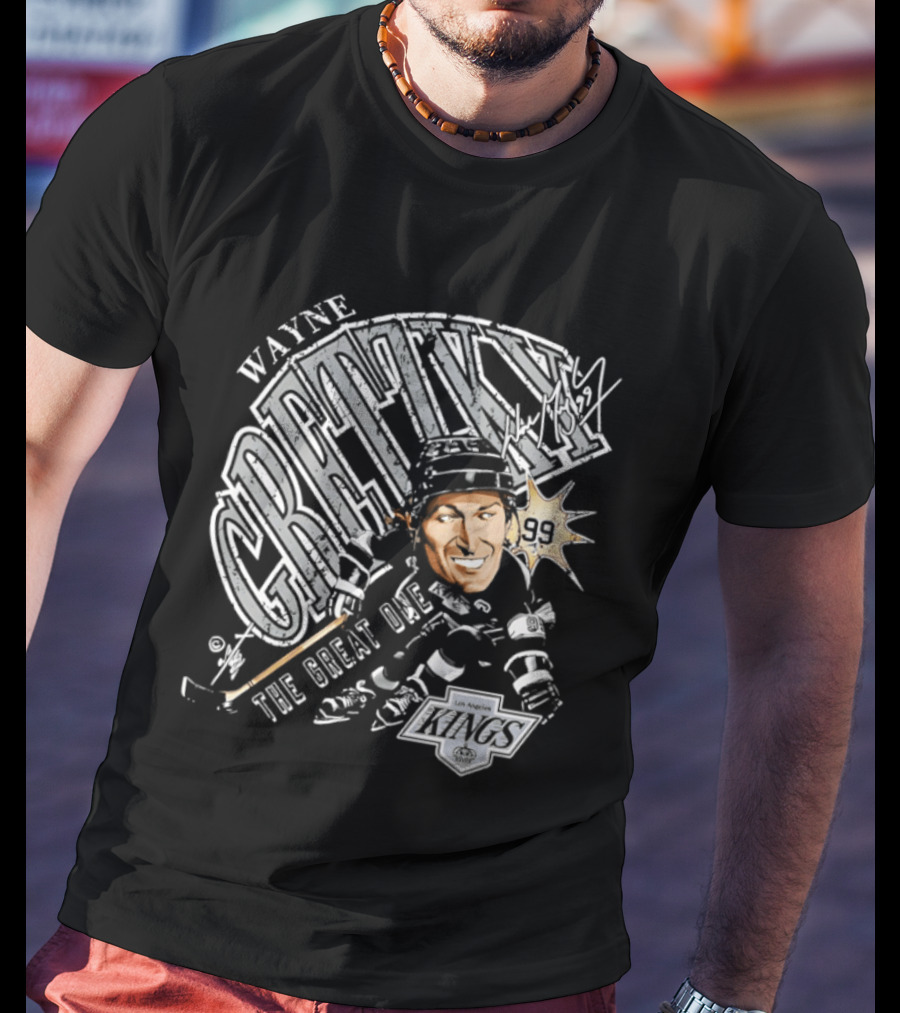 Wayne Gretzky The Great One Los Angeles Kings Bruce Stark T-Shirt