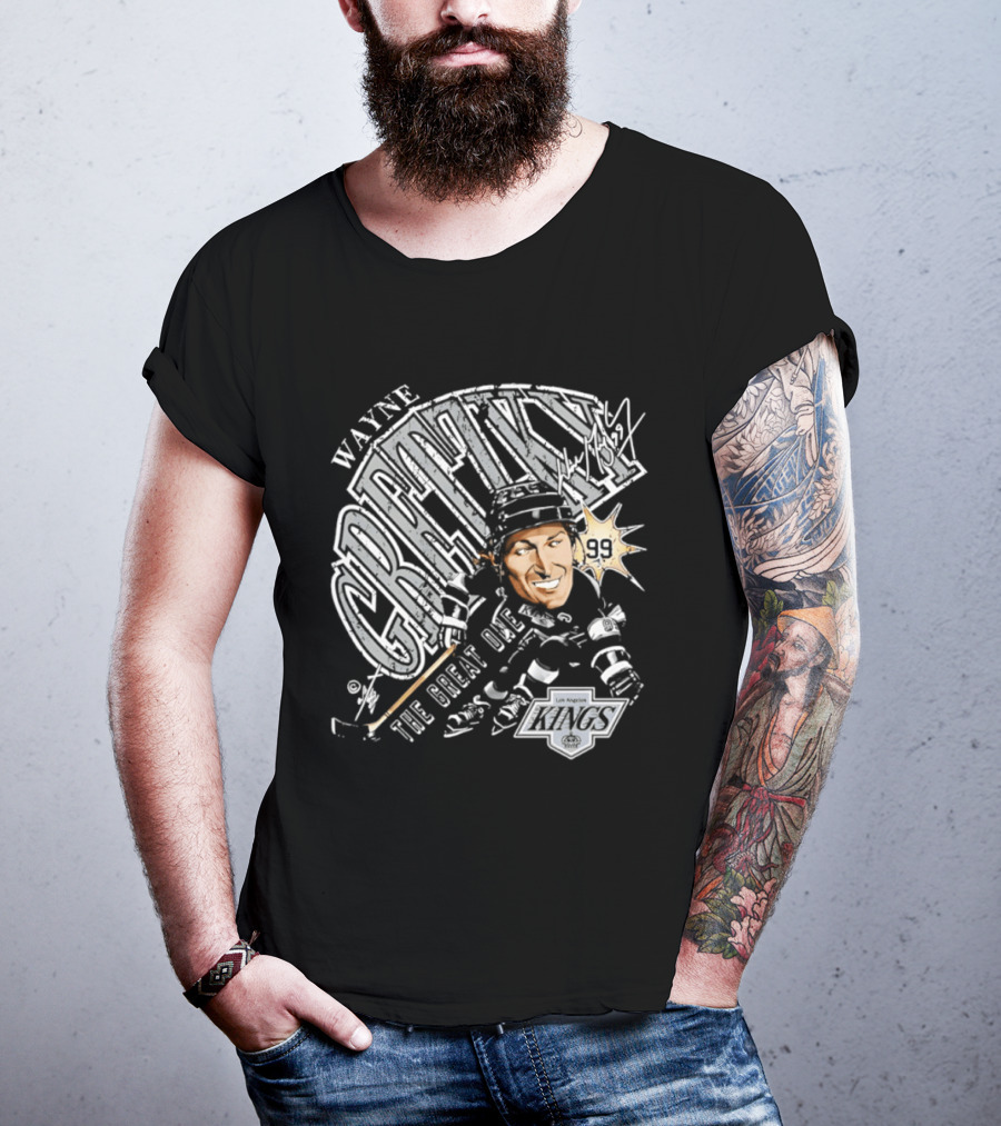 Wayne Gretzky The Great One Los Angeles Kings Bruce Stark T-Shirt