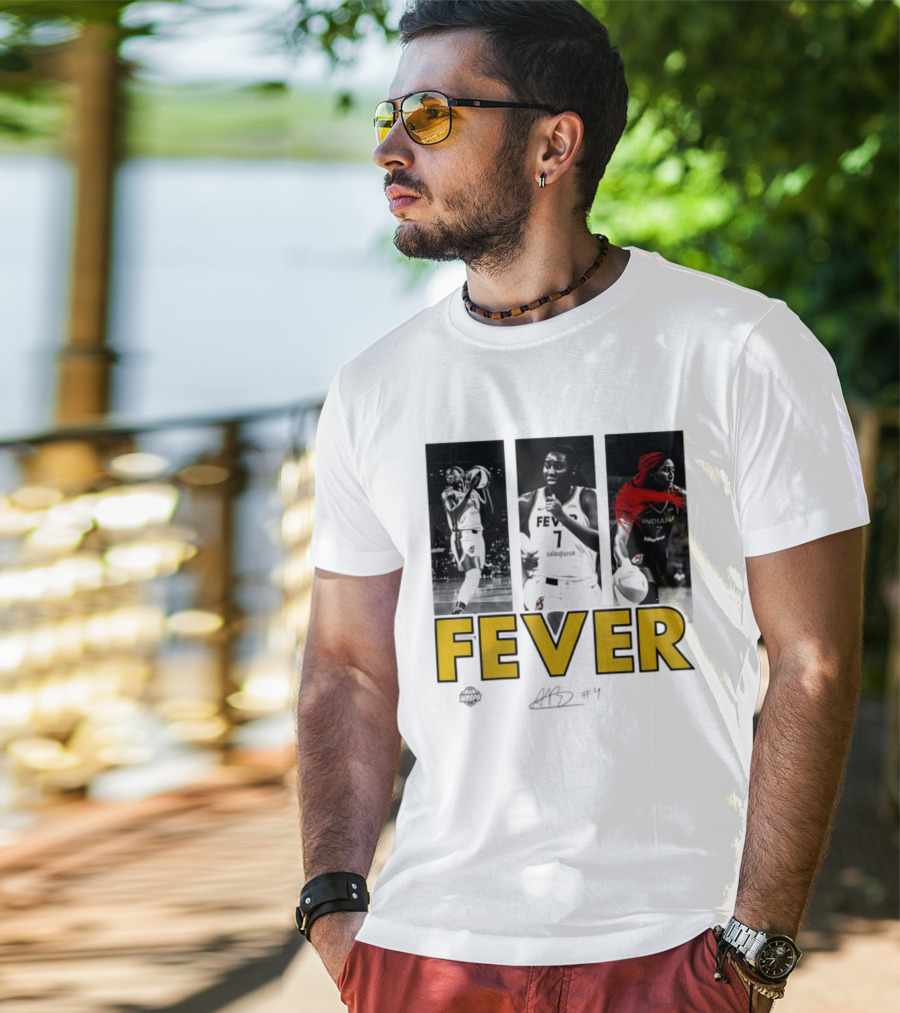 Indiana Fever Aliyah Boston WNBA Player Collage Signature T-Shirt