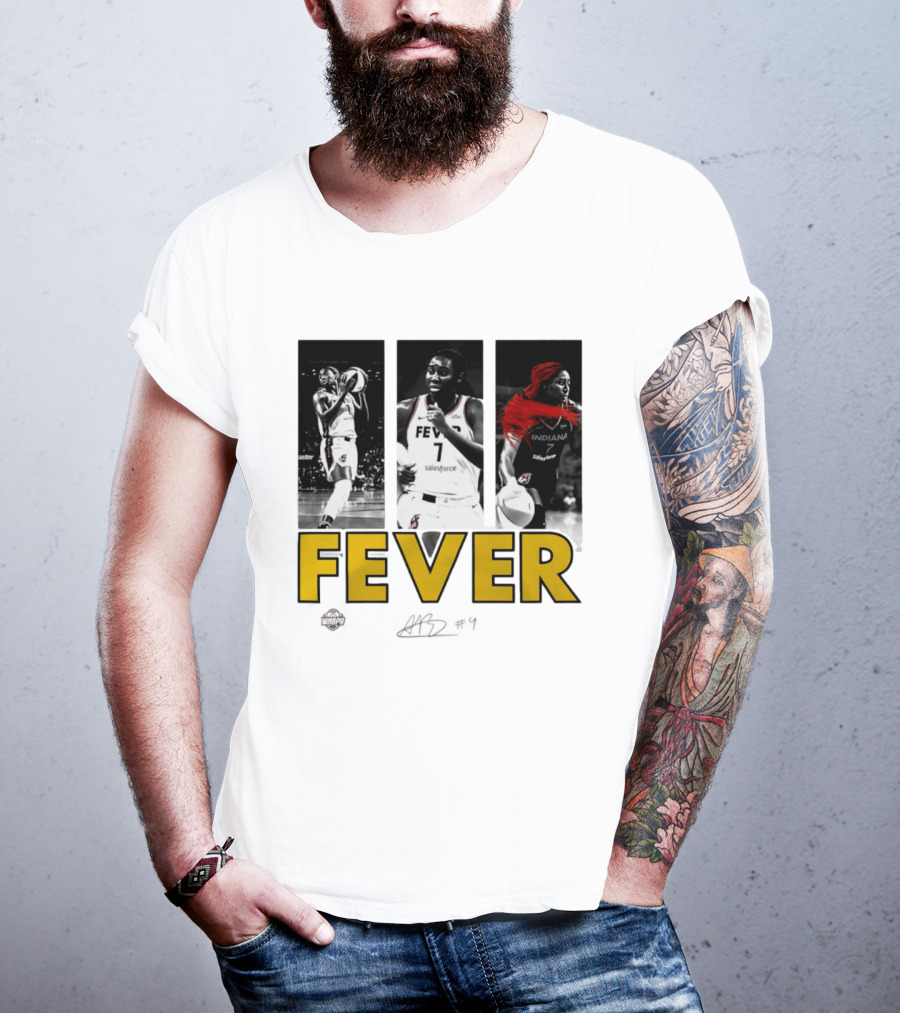 Indiana Fever Aliyah Boston WNBA Player Collage Signature T-Shirt