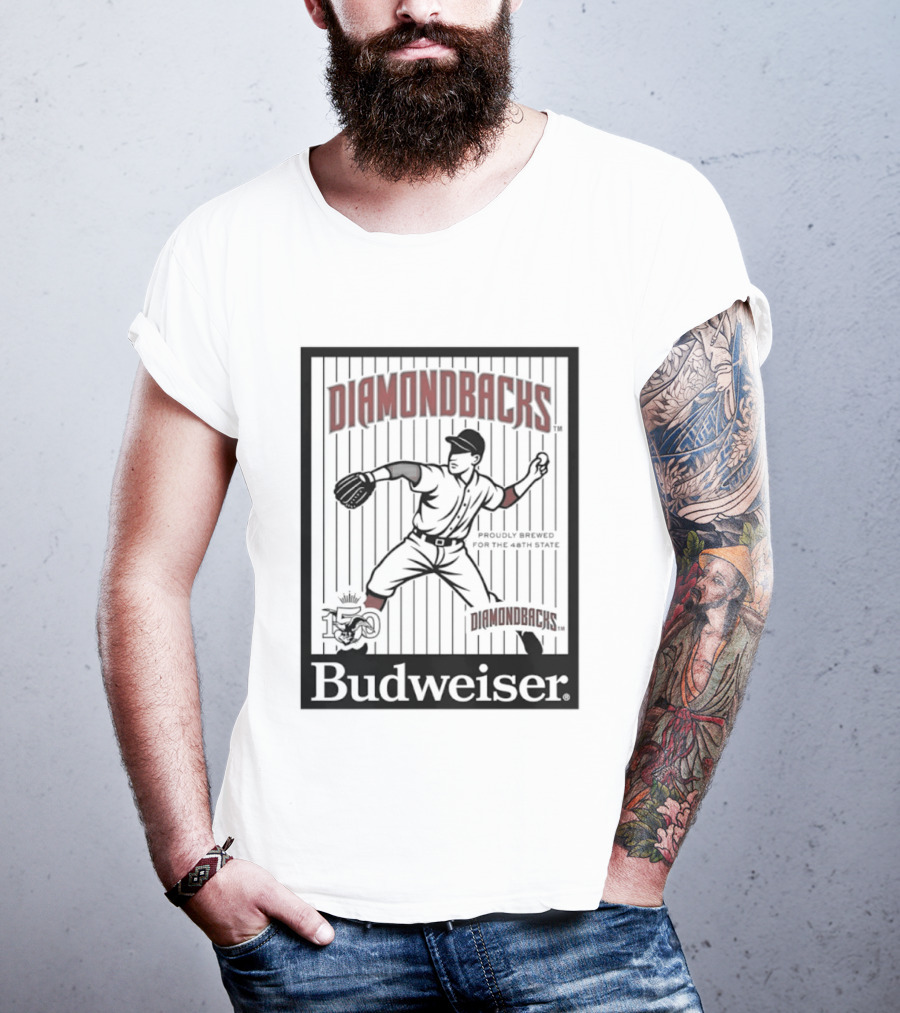 Arizona Diamondbacks Baseball Celebrating 150 Years Budweiser T-Shirt