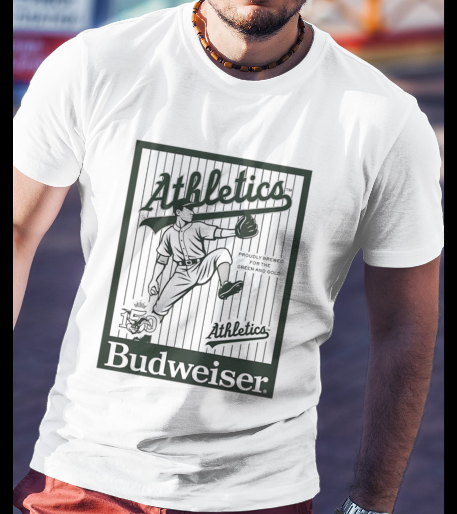 Athletics Baseball Budweiser 150 Years Celebration T-Shirt