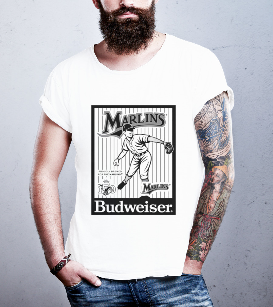 Budweiser 150 Years Florida Marlins Baseball Vintage Player T-Shirt