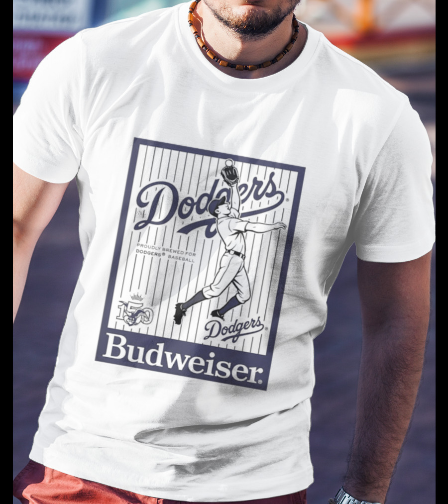 Budweiser Dodgers 150 Years Los Angeles Baseball Celebration T-Shirt