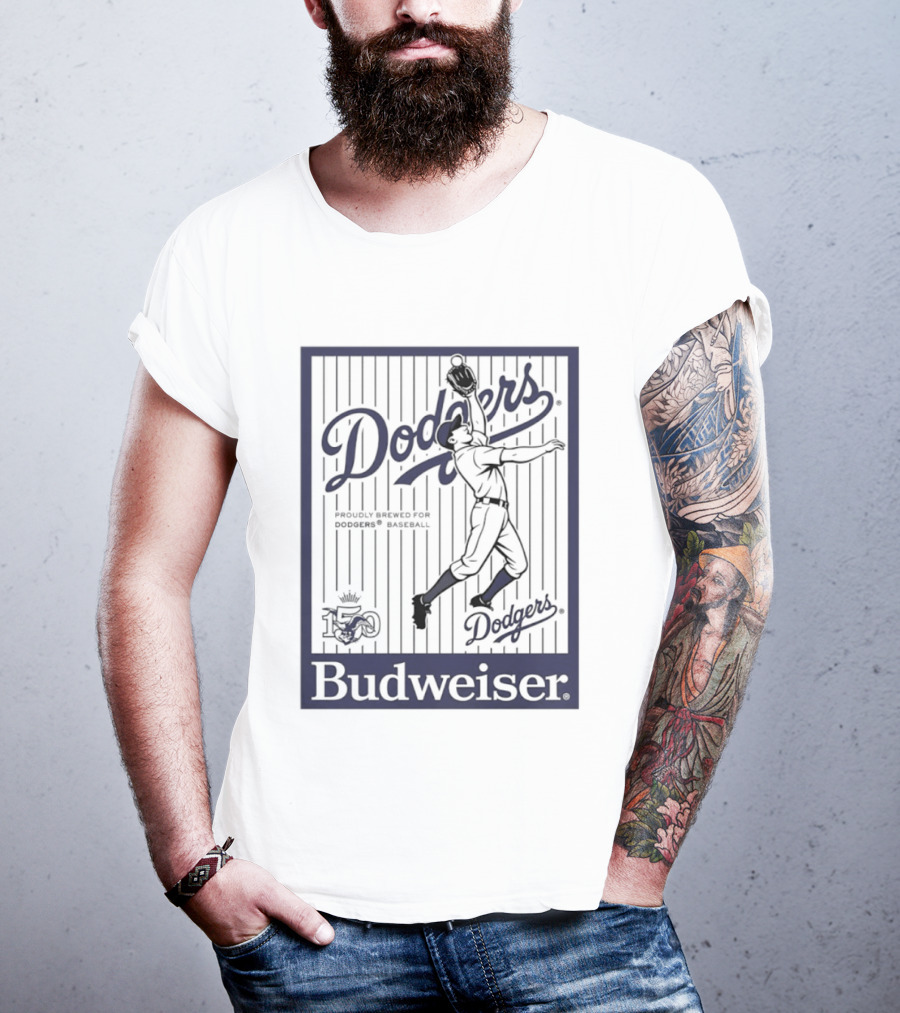 Budweiser Dodgers 150 Years Los Angeles Baseball Celebration T-Shirt
