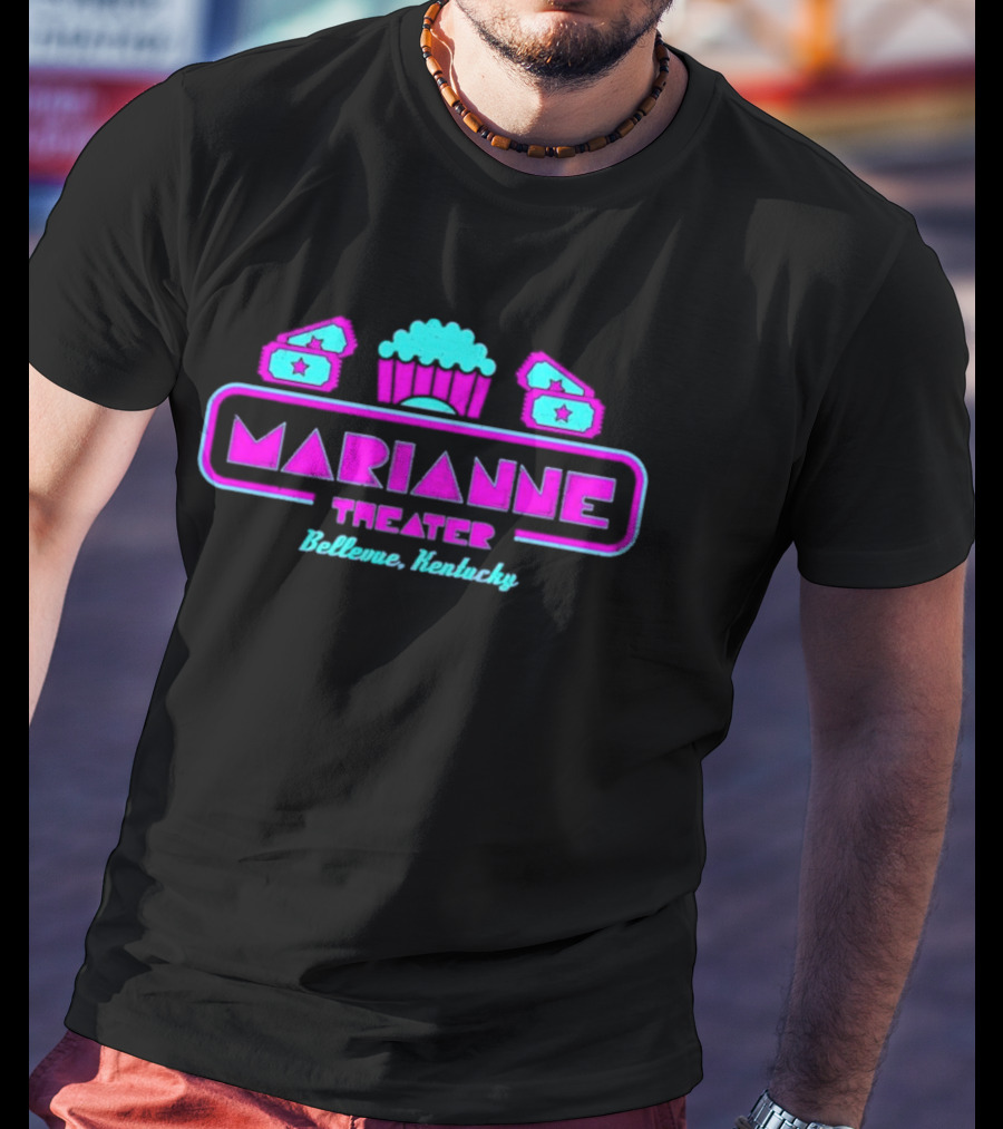 Marianne Theater Bellevue Kentucky Retro Popcorn Cinema Aesthetic T-Shirt