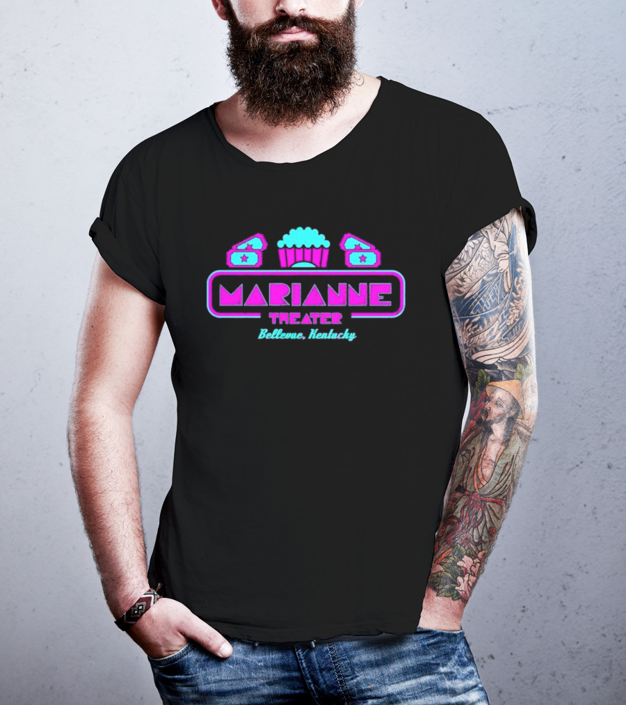 Marianne Theater Bellevue Kentucky Retro Popcorn Cinema Aesthetic T-Shirt