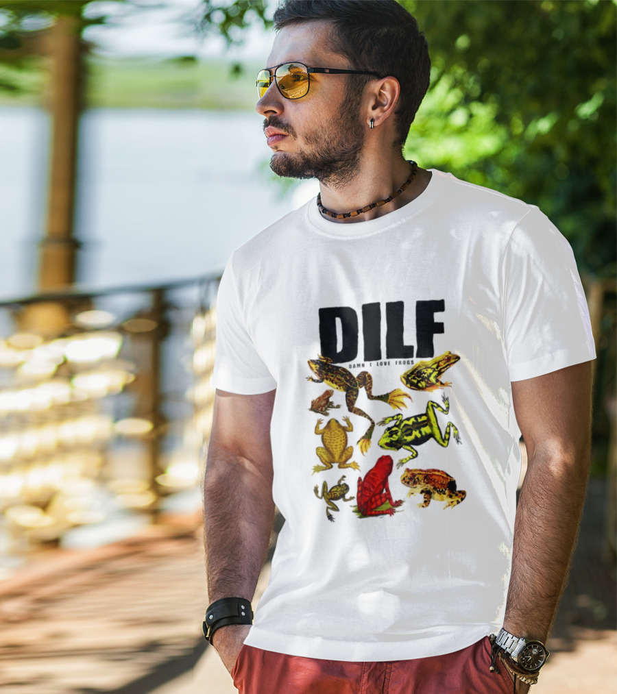 DILF Damn I Love Frogs Frog Lover Amphibian Collection T-Shirt