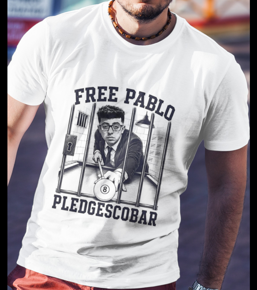 Free Pablo Pledgescobar Eight Ball Prison T-Shirt