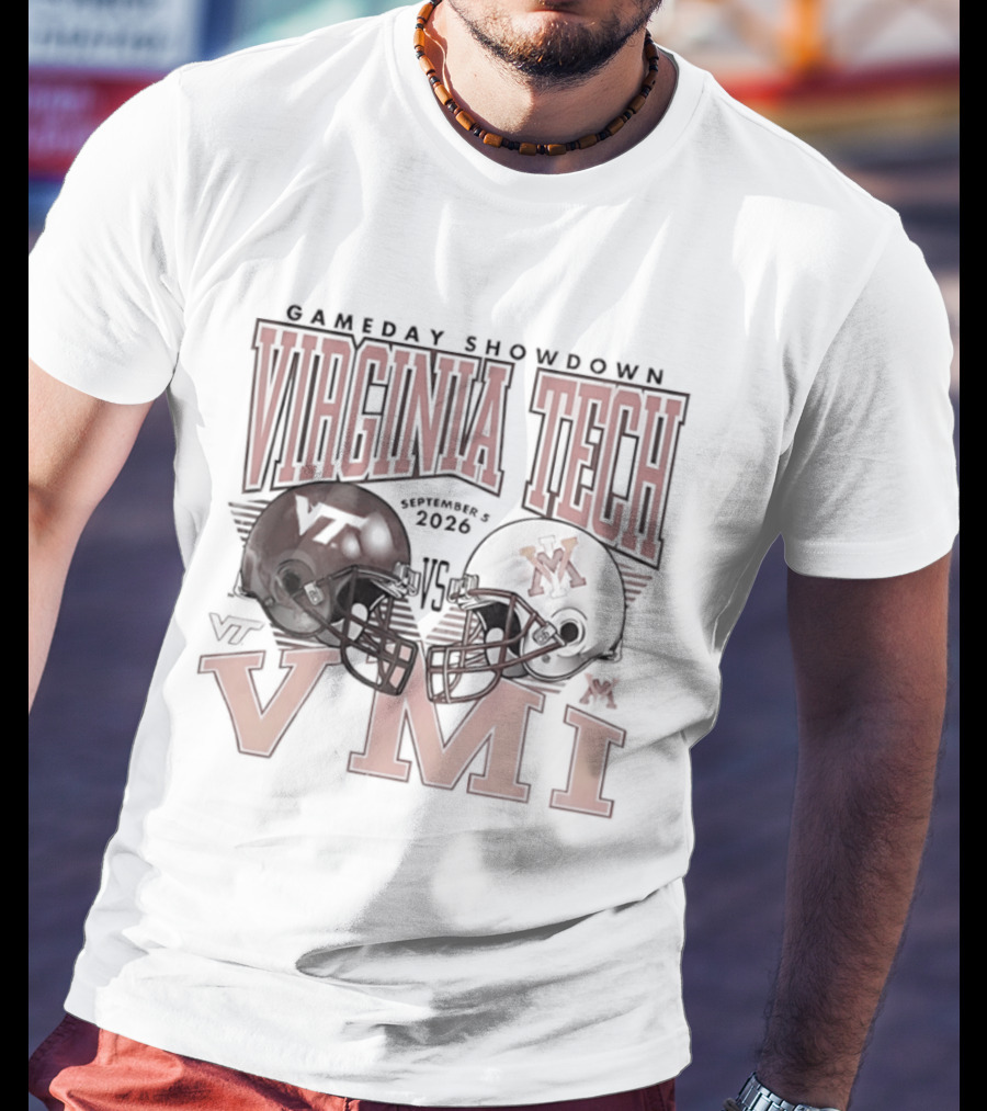 Virginia Tech Hokies Vs VMI 2026 Gameday Showdown Football Helmets T-Shirt